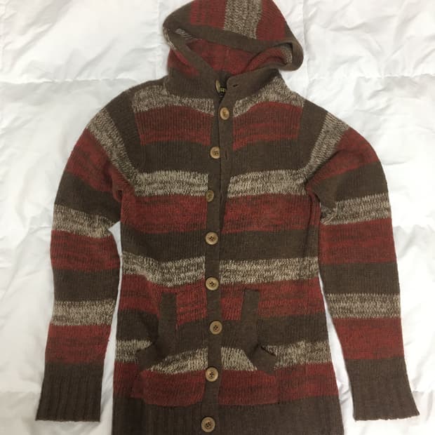 일본 빈티지 모리걸 미사st 줄무늬 가디건