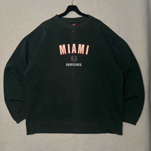 (XL) 90s 나이키 마이애미 딥그린 맨투맨 