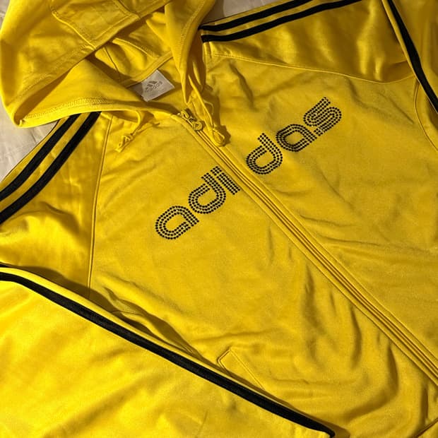 아디다스 노랑후드 져지