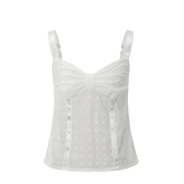 택ㅇ) 쓰리타임즈 리본 트림 탑 새상품 M