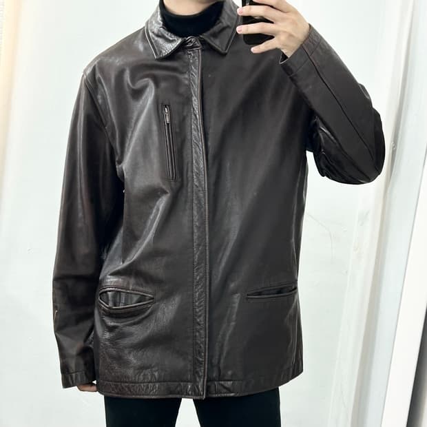 아르마니 익스체인지 소가죽 투웨이 쵸어 자켓