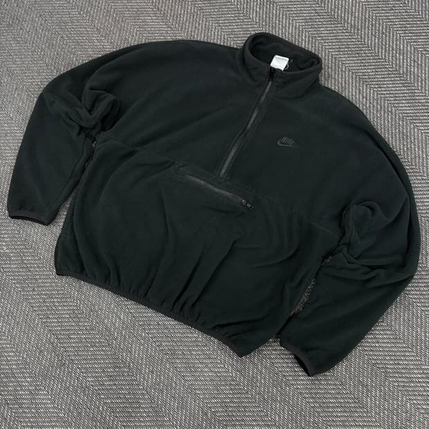 나이키 스우시 반집업 후리스 블랙L