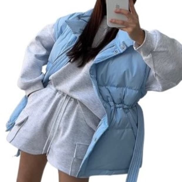 벨티드 패딩 베스트 (새상품)