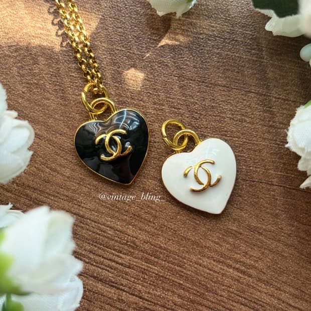 샤넬 빈티지 하트 목걸이