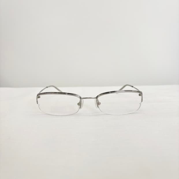 DINO GIO 실버 사각 반무테 빈티지안경