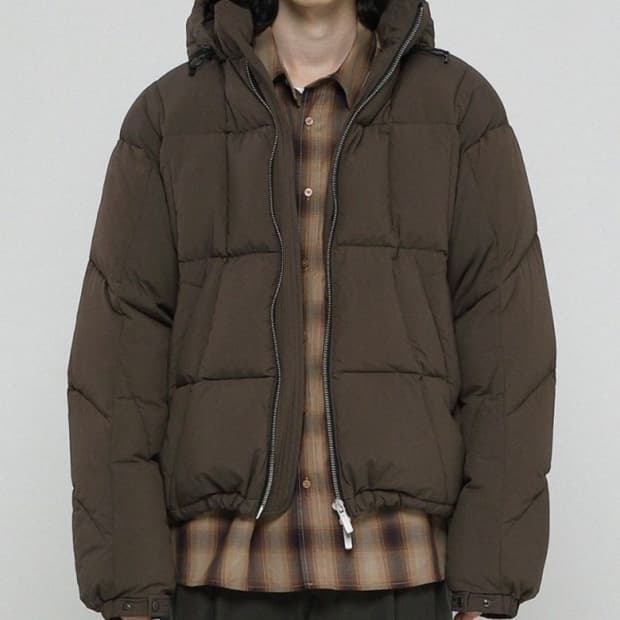 비긴202 숏패딩 브라운 1size