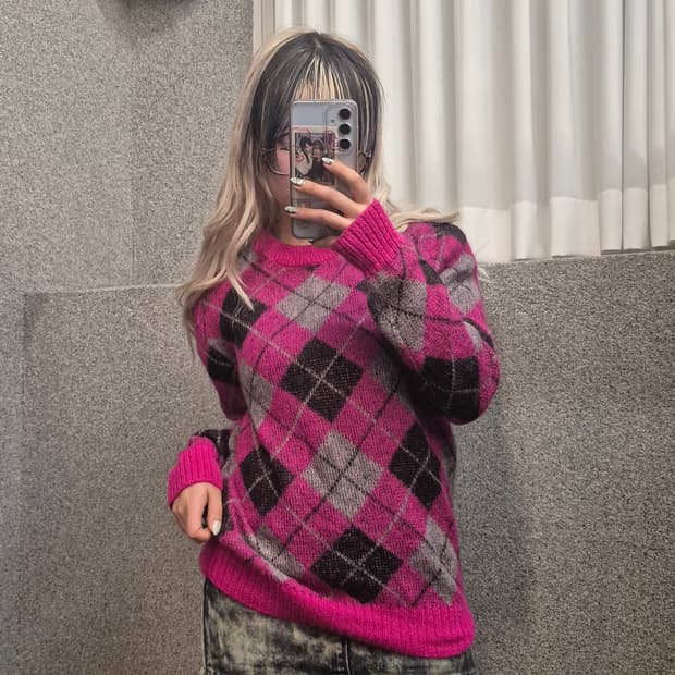 SAINT LAURENT CHECK KNIT