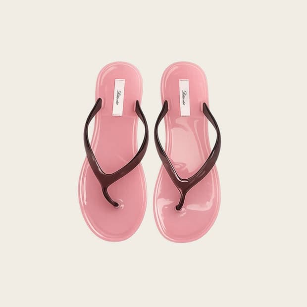 리본빛 Jelly Flip-flops - Pink