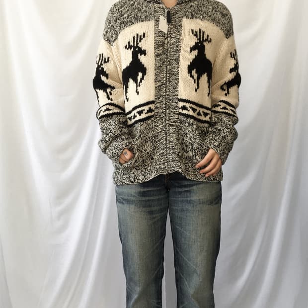Cowichan knit zip up