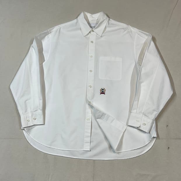 M) 커버낫 프레피 C로고 오버핏 옥스포드 셔츠 화이트