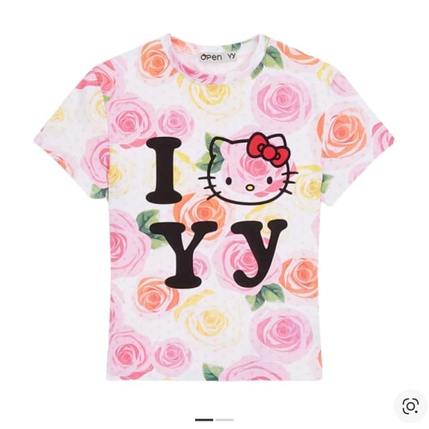 오픈와이와이 헬로 키티 베이비 티셔츠 핑크