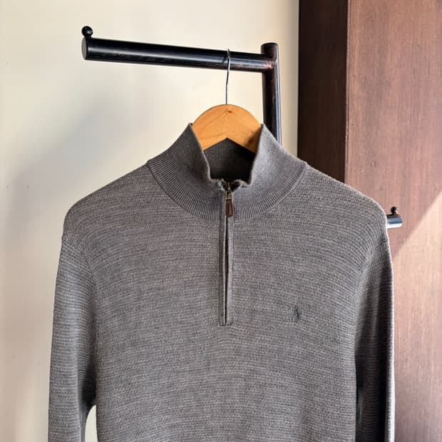 15285 - 폴로 랄프로렌 그레이 반집업 니트 (피마 코튼)
