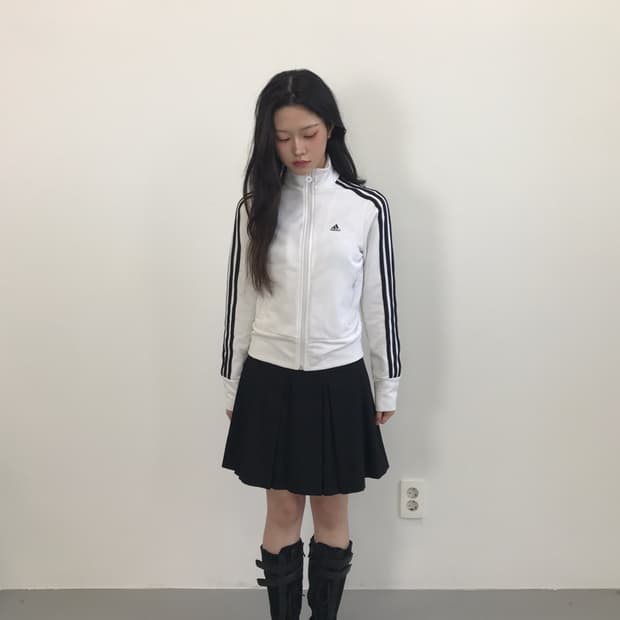 Adidas White & Black Track Top Jacket