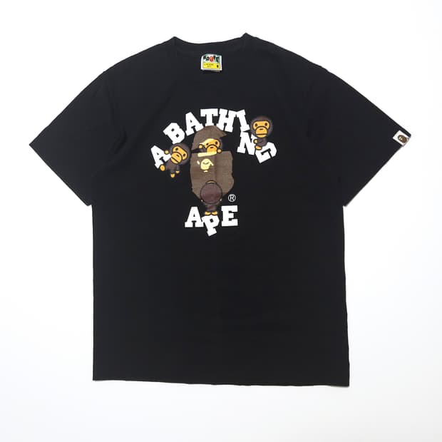 베이프 BAPE 컬리지 마일로 티셔츠 블랙