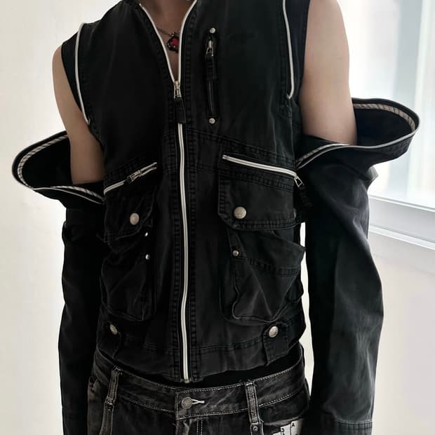 빈키지 펑크 컷아웃 디테일 자켓