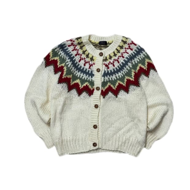 빈티지 노르딕 페어아일 모헤어 스웨터 