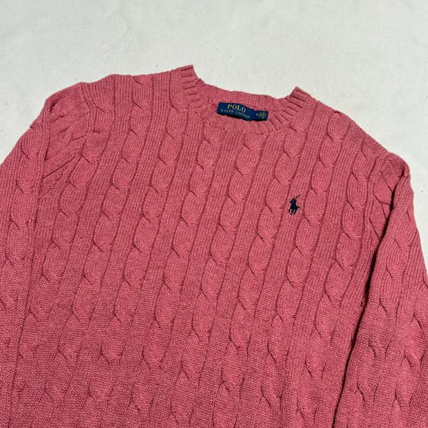 M 폴로랄프로렌 핑크 케이블 니트