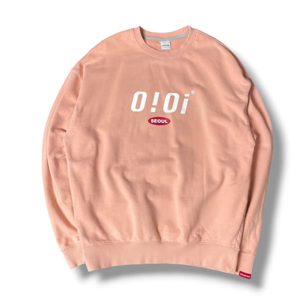 O!O! 빅로고 핑크 맨투맨 L