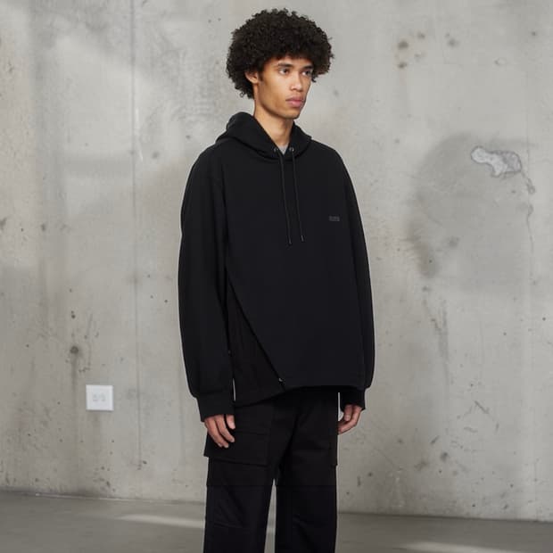 50/ 솔리드옴므 23-24FW 확장패널 후드티