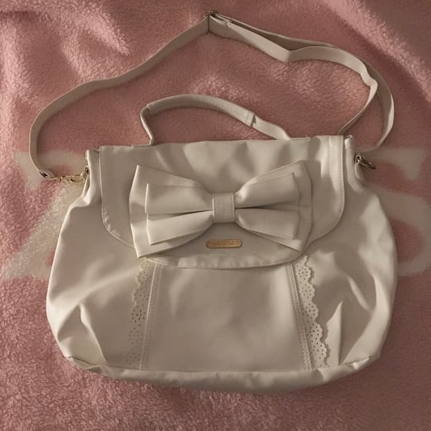 리즈리사 리본 레이스 화이트 숄더백 히메갸루 라떼갸루 히메카지