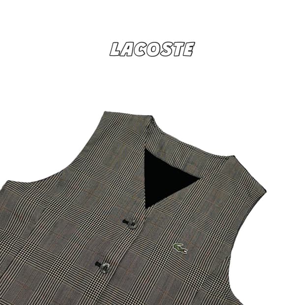 라코스테 체크 조끼 lacoste vest