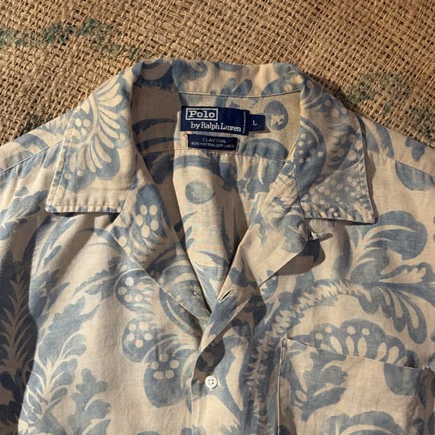 Polo Ralph Lauren 린넨 반팔 하와이안 셔츠
