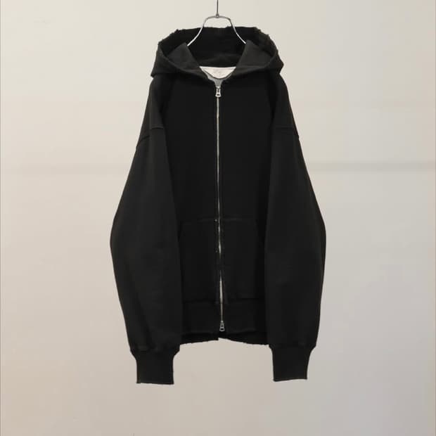 안셀름 / 26ss 빈티지 와플 집 후드 / 블랙 / 2