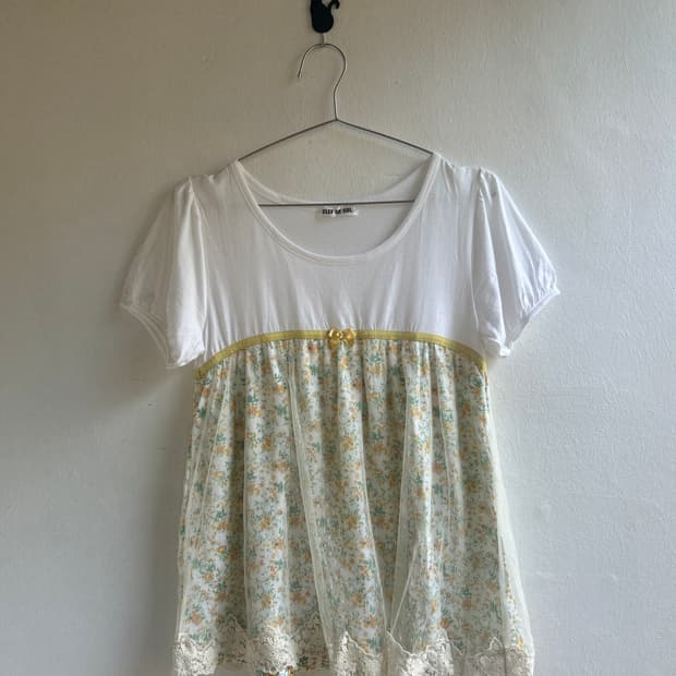 노란 장미 반팔 