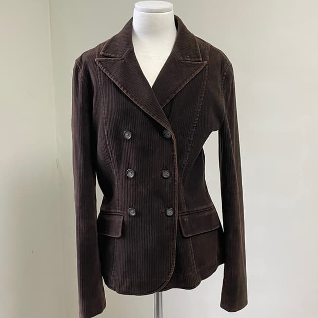 빈티지 Episode 더블 브레스티드 브라운 자켓 goa y2k