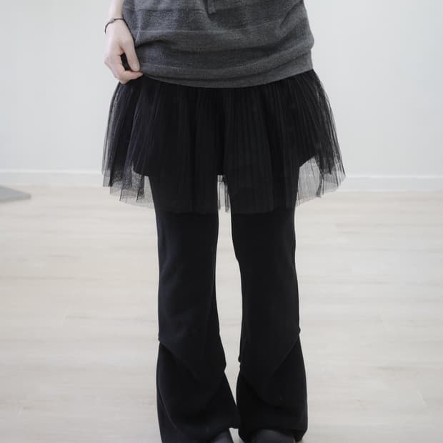 Black pleats sha skirt