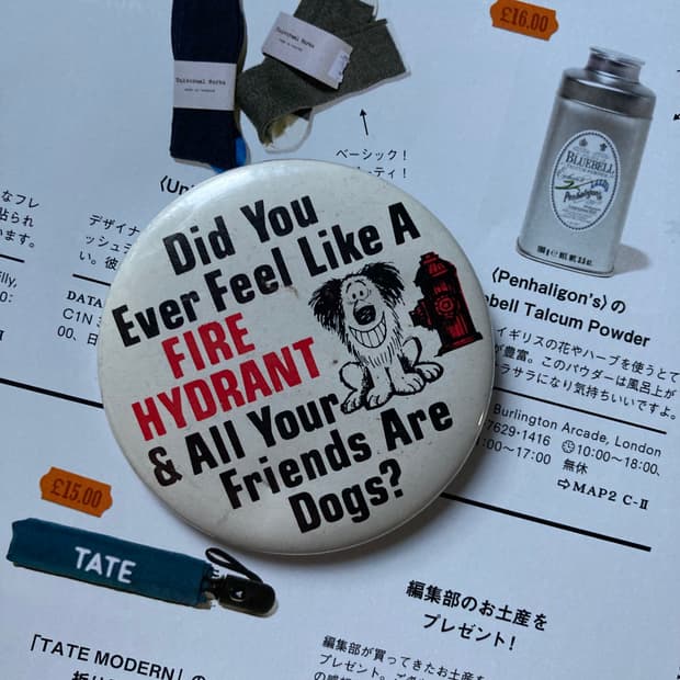 빈티지 DOG 텍스트 프린팅 핀 버튼 뱃지 브로치 악세사리