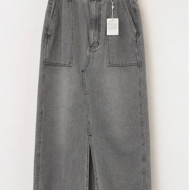 빈티지 데드스탁 그레이 흑청 롱 치마