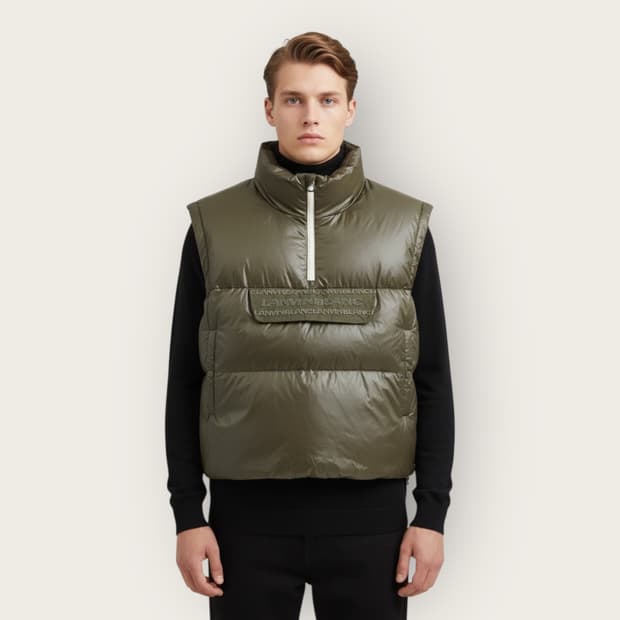 S/ 랑방 22FW 구스다운 베스트 하프집업