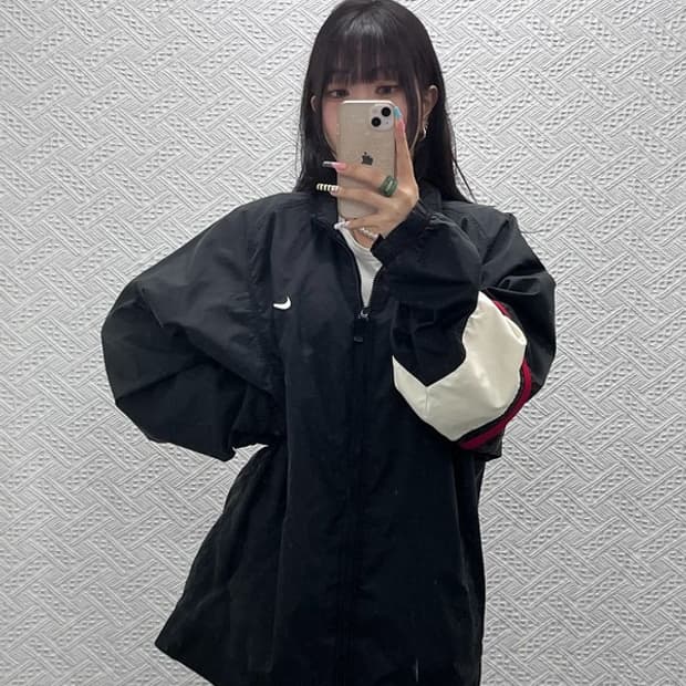 나이키 올드스쿨 레트로 크로스배색 바람막이 자켓 XL C12946