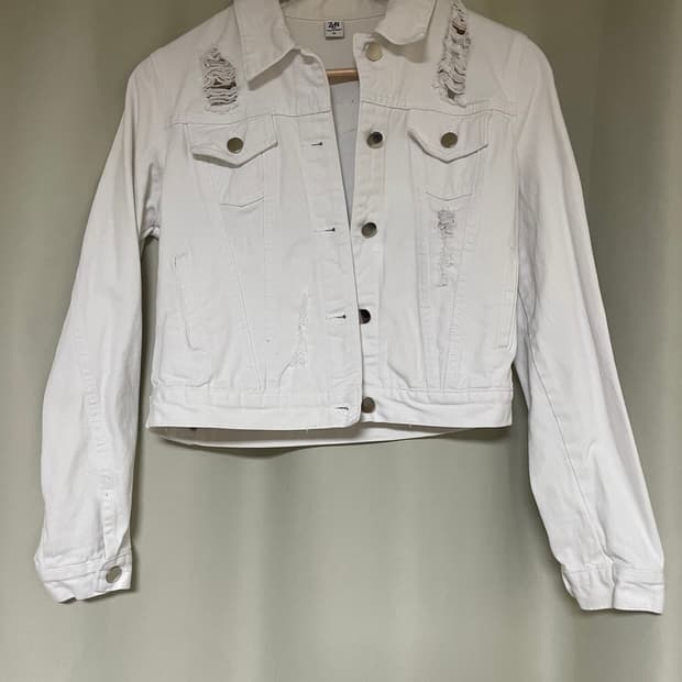 화이트 코튼자켓