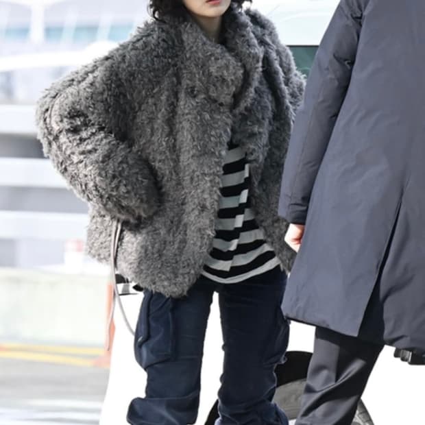 코이세이오 퍼 자켓 다크 그레이