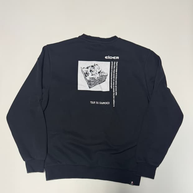 아이더 Eider 22년도 뒷프린팅 기모 맨투맨 블랙 S