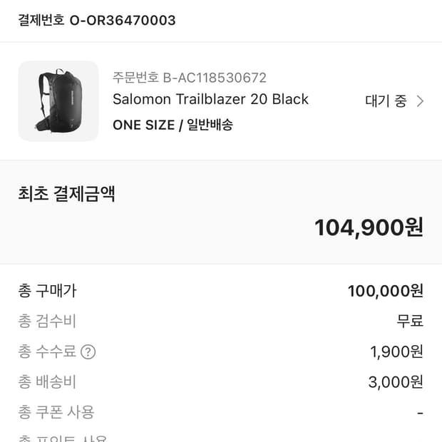 살로몬 트레일블레이저 20 블랙