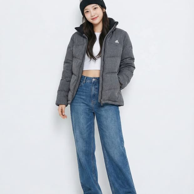 아디다스 그레이 덕다운 패딩_M