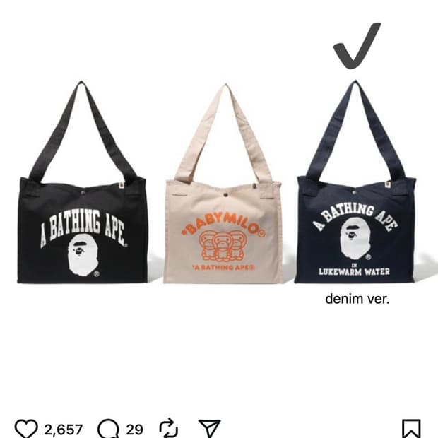 A BATHING APE® 2015 HAPPY Tote Bag