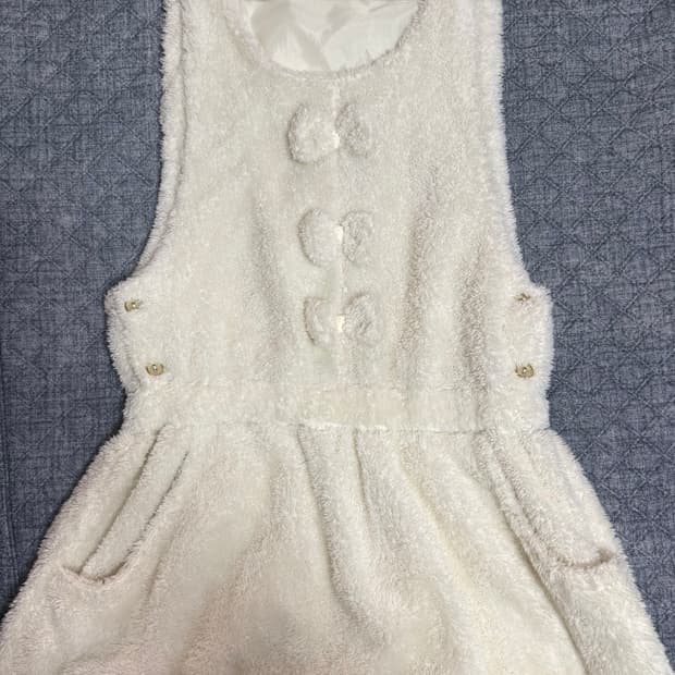 vintage 아이보리 퍼 원피스 