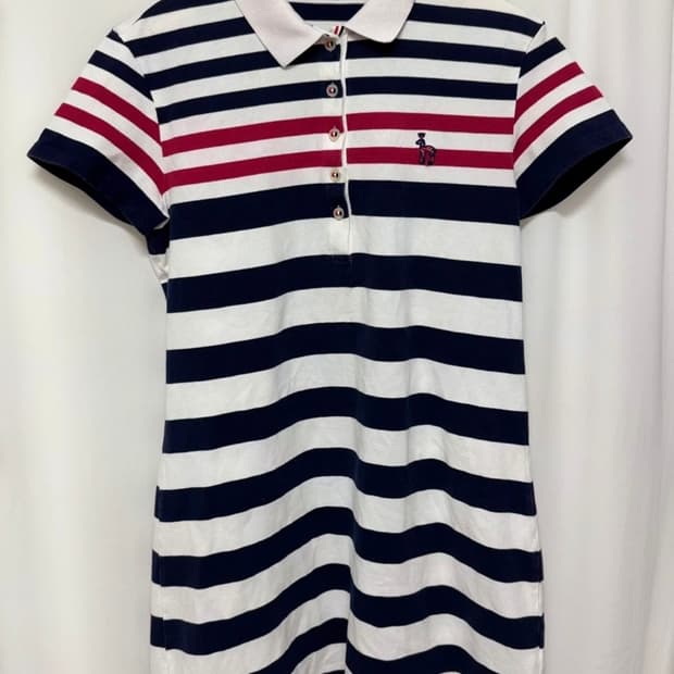 hazzys 헤지스 반팔 카라 원피스 스트라이프