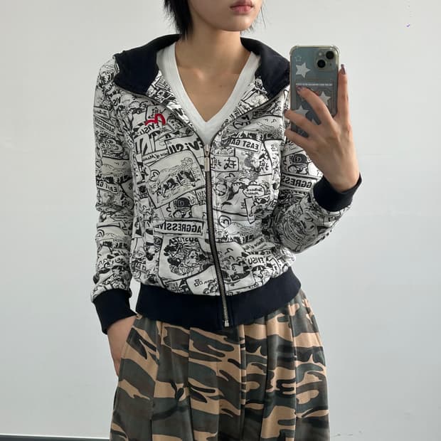 Evisu 에비수 90‘s 그래피티 후드집업