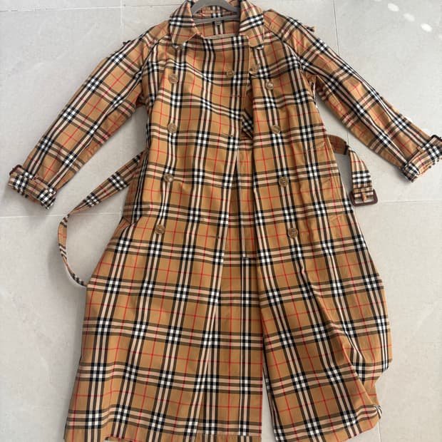 버버리 체크 여성 트렌치 코트