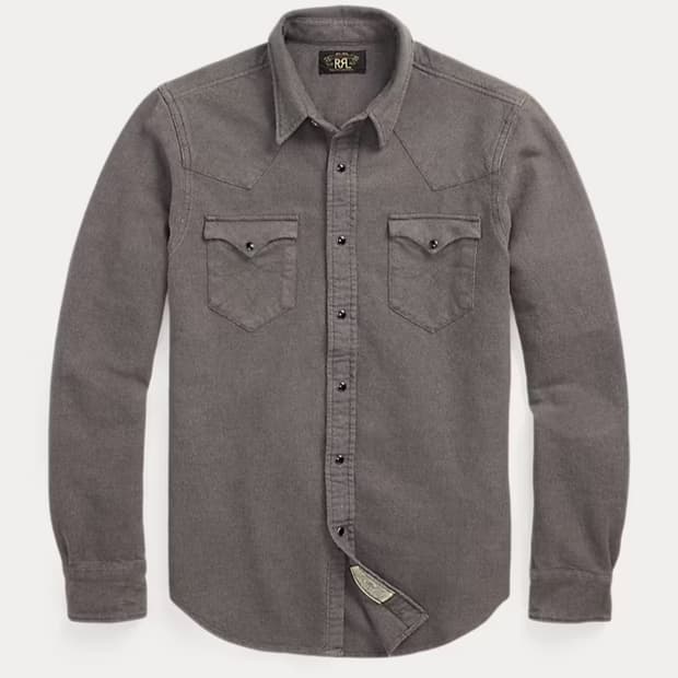 더블알엘 rrl 슬림핏 샤모아 웨스턴 셔츠 L