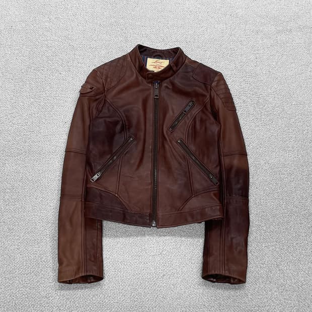 리바이스 우먼스 브라운 가죽 자켓