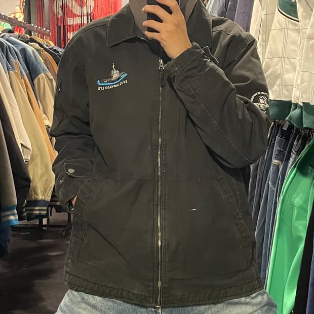 [IM] VTG 차콜 워싱 카라워크자켓