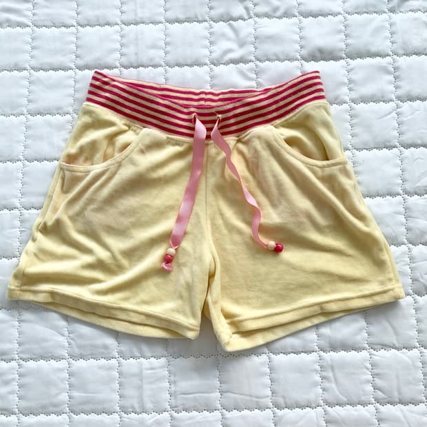 Y2k 모리걸 레몬코어 테리 숏 반바지