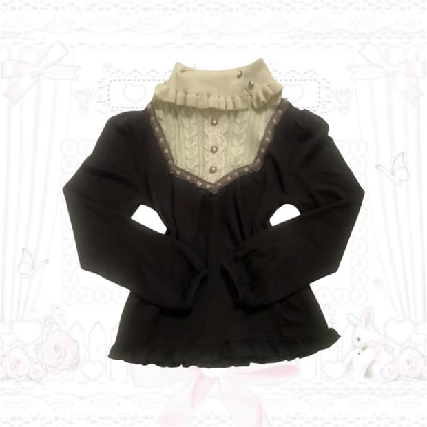 엑시즈팜 라떼갸루 긴팔 니트 빈티지 모리걸 리즈리사 히메갸루