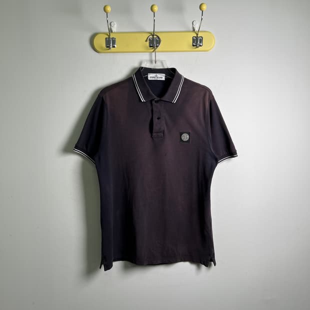 스톤아일랜드 스트레치 코튼 피케 슬림핏 반팔 폴로 셔츠 L